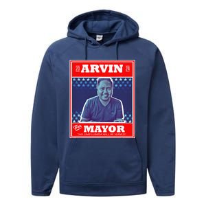 Kapu Coffee Arvin For Mayor Performance Fleece Hoodie