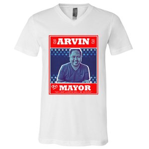 Kapu Coffee Arvin For Mayor V-Neck T-Shirt