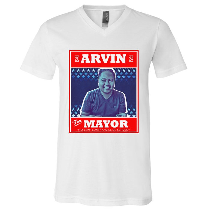 Kapu Coffee Arvin For Mayor V-Neck T-Shirt