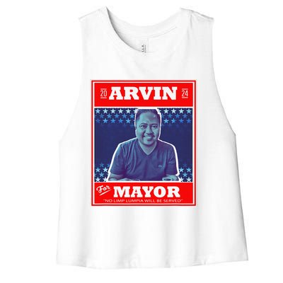 Kapu Coffee Arvin For Mayor Women's Racerback Cropped Tank