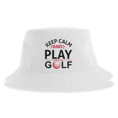 Keep Calm And Play Golf Sustainable Bucket Hat