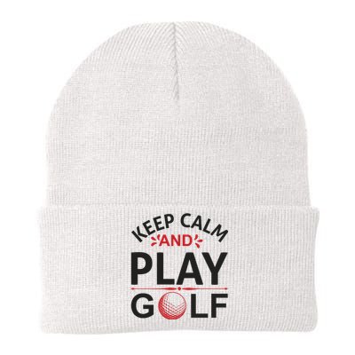 Keep Calm And Play Golf Knit Cap Winter Beanie