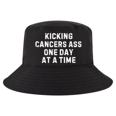 Kicking Cancers Ass One Day At A Time Colorectal Cancer Cool Gift Cool Comfort Performance Bucket Hat