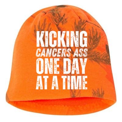 Kicking CancerS Ass One Day At A Time Anti Cancer Funny Funny Gift Kati - Camo Knit Beanie