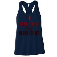 Keep Calm And Blood Spiller Dark Knight Women's Racerback Tank