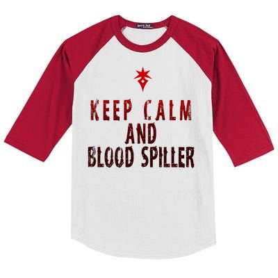 Keep Calm And Blood Spiller Dark Knight Kids Colorblock Raglan Jersey