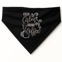 Keep Calm And Drink Coffee USA-Made Doggie Bandana
