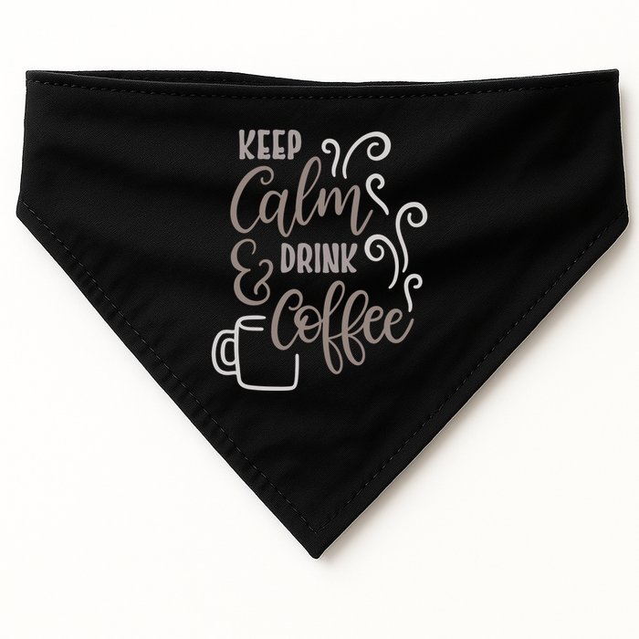 Keep Calm And Drink Coffee USA-Made Doggie Bandana