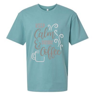 Keep Calm And Drink Coffee Sueded Cloud Jersey T-Shirt