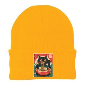 Kawaii Cat Anime Gifts Cat Ramen Graphic Japanese Funny Knit Cap Winter Beanie