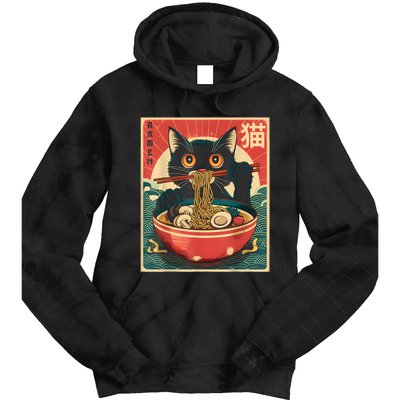 Kawaii Cat Anime Gifts Cat Ramen Graphic Japanese Funny Tie Dye Hoodie