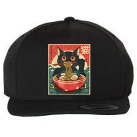 Kawaii Cat Anime Gifts Cat Ramen Graphic Japanese Funny Wool Snapback Cap