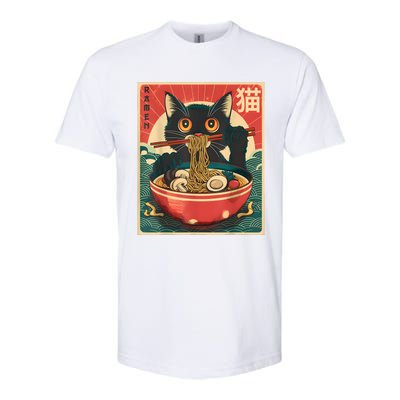 Kawaii Cat Anime Gifts Cat Ramen Graphic Japanese Funny Softstyle CVC T-Shirt