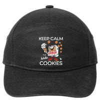 Keep Calm And Delete Cookies Funny Tech Meme Design 7-Panel Snapback Hat