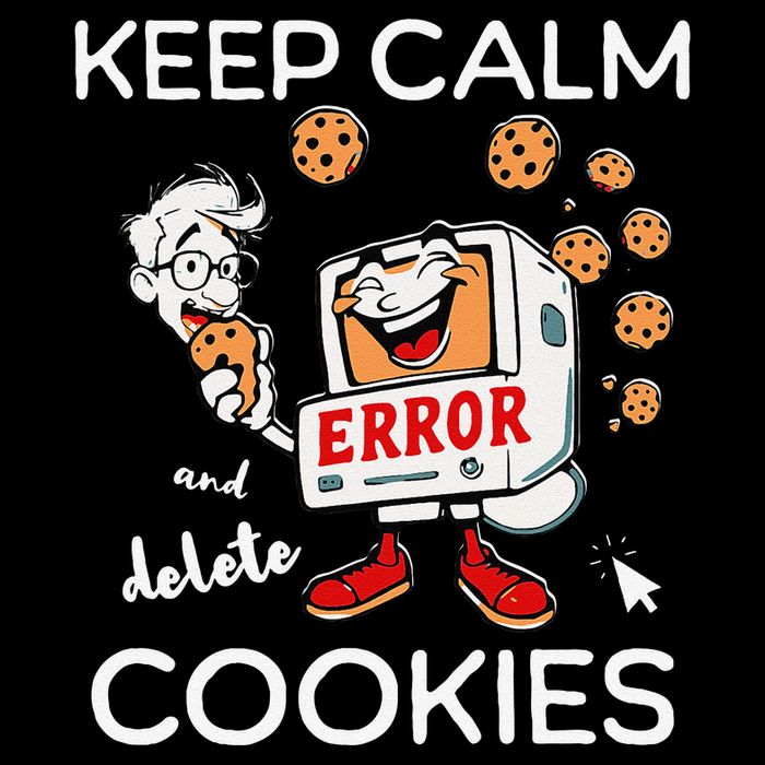 Keep Calm And Delete Cookies Funny Tech Meme Design 7-Panel Snapback Hat