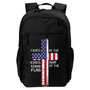 Kneel Cross At The Cross Memorial Day Never Forget Veteran Daily Commute Backpack