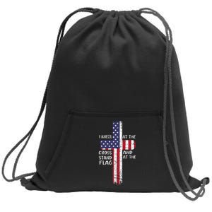 Kneel Cross At The Cross Memorial Day Never Forget Veteran Sweatshirt Cinch Pack Bag