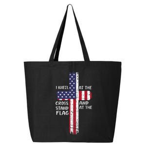 Kneel Cross At The Cross Memorial Day Never Forget Veteran 25L Jumbo Tote