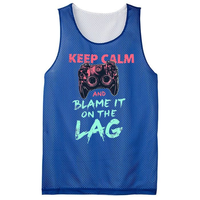 Keep Calm And Blame It On The Lag Mesh Reversible Basketball Jersey Tank