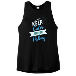 Keep Calm And Go Fishing Ladies PosiCharge Tri-Blend Wicking Tank