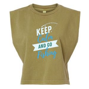 Keep Calm And Go Fishing Garment-Dyed Women's Muscle Tee