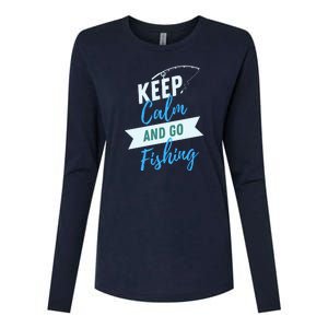 Keep Calm And Go Fishing Womens Cotton Relaxed Long Sleeve T-Shirt