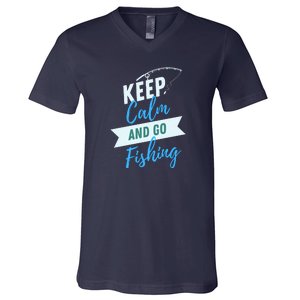 Keep Calm And Go Fishing V-Neck T-Shirt