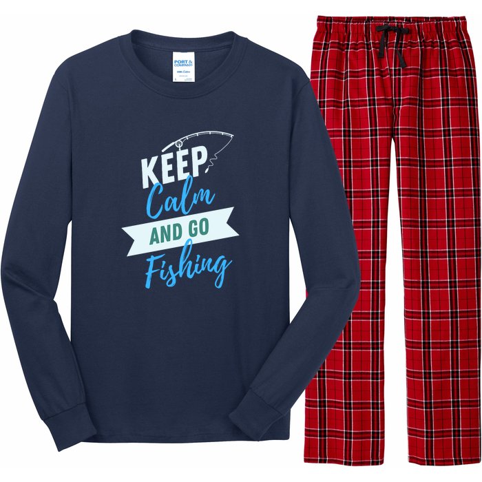 Keep Calm And Go Fishing Long Sleeve Pajama Set