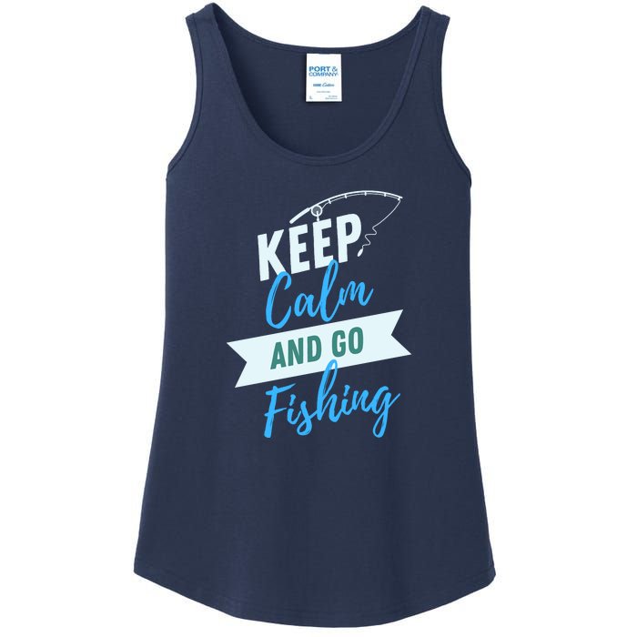 Keep Calm And Go Fishing Ladies Essential Tank