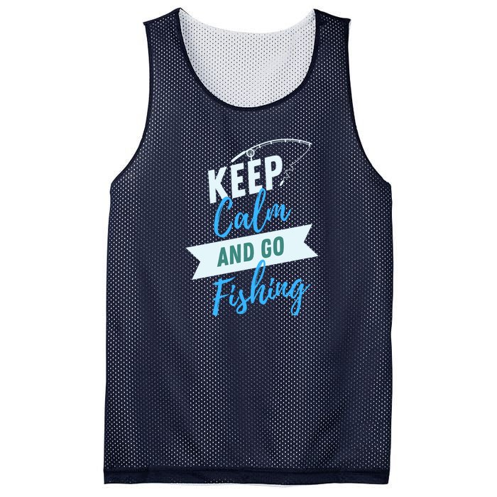 Keep Calm And Go Fishing Mesh Reversible Basketball Jersey Tank