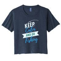 Keep Calm And Go Fishing Women's Crop Top Tee