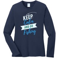 Keep Calm And Go Fishing Ladies Long Sleeve Shirt