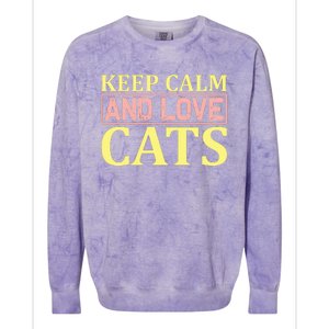 Keep Calm And Love Cats Colorblast Crewneck Sweatshirt