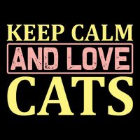 Keep Calm And Love Cats Drawstring Bag