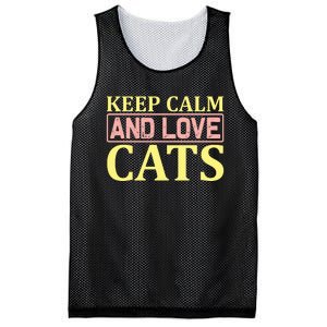 Keep Calm And Love Cats Mesh Reversible Basketball Jersey Tank