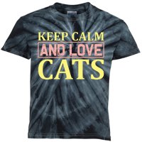 Keep Calm And Love Cats Kids Tie-Dye T-Shirt