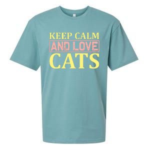 Keep Calm And Love Cats Sueded Cloud Jersey T-Shirt