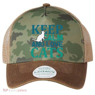 Keep Calm And Love Cats Legacy Tie Dye Trucker Hat