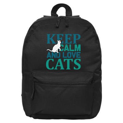 Keep Calm And Love Cats 16 in Basic Backpack