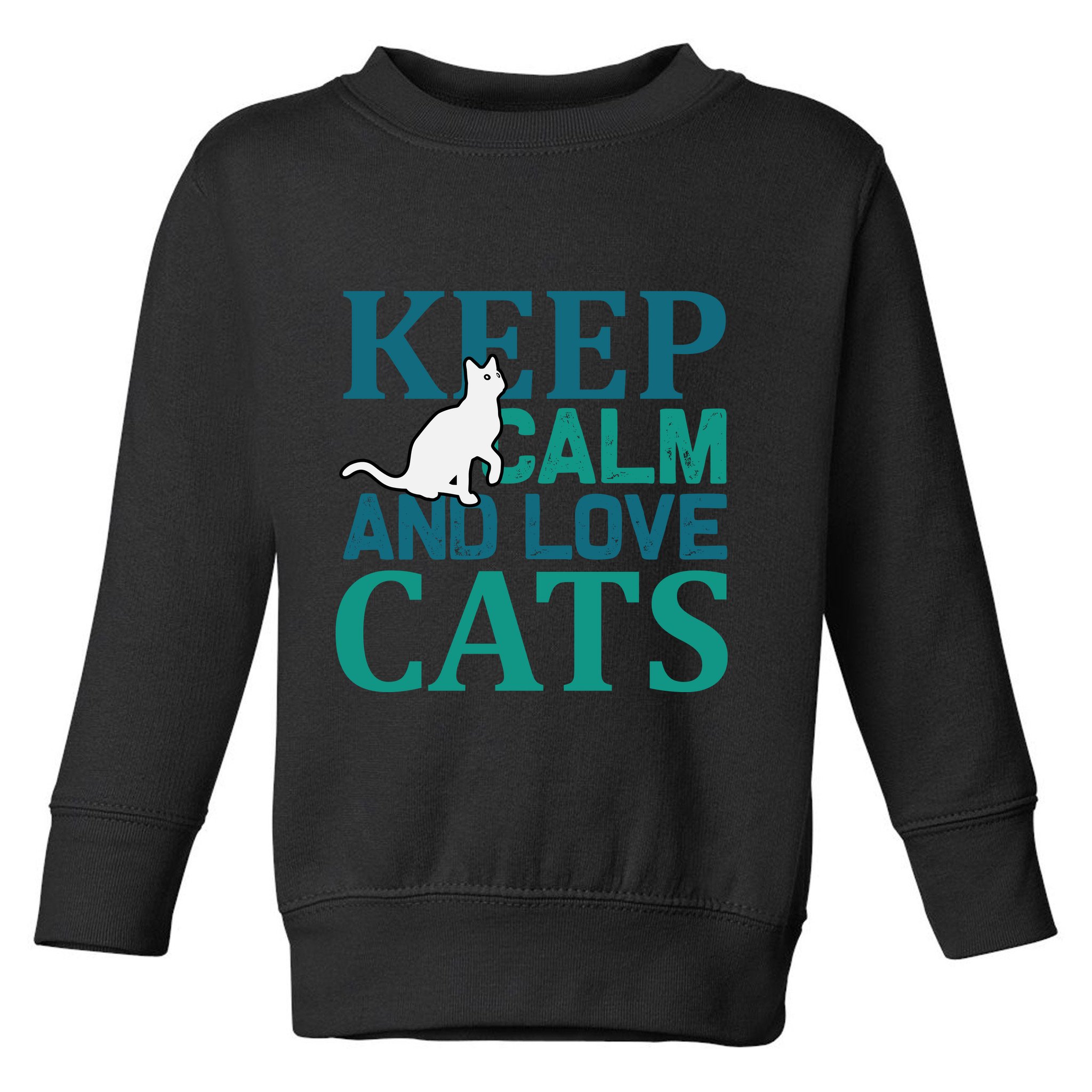 Keep Calm And Love Cats Toddler Sweatshirt