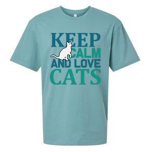 Keep Calm And Love Cats Sueded Cloud Jersey T-Shirt