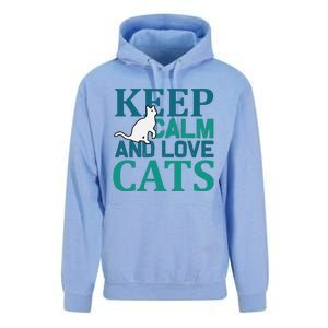 Keep Calm And Love Cats Unisex Surf Hoodie