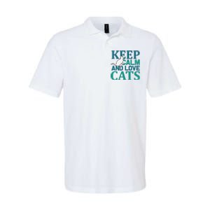 Keep Calm And Love Cats Softstyle Adult Sport Polo