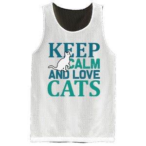 Keep Calm And Love Cats Mesh Reversible Basketball Jersey Tank