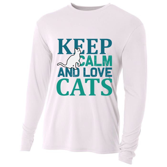 Keep Calm And Love Cats Cooling Performance Long Sleeve Crew