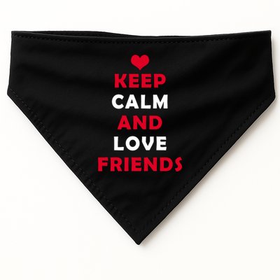 Keep Calm And Love Friends USA-Made Doggie Bandana