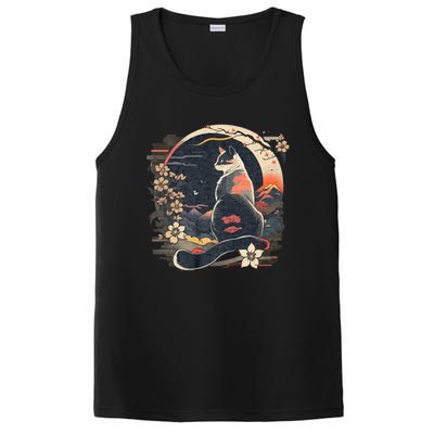 Kawaii Cat Anime Japanese Retro Funny Cat PosiCharge Competitor Tank