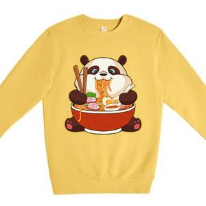 Kawaii Cute Anime Panda Otaku Japanese Ra Noodles Gift Premium Crewneck Sweatshirt