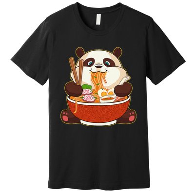 Kawaii Cute Anime Panda Otaku Japanese Ra Noodles Gift Premium T-Shirt