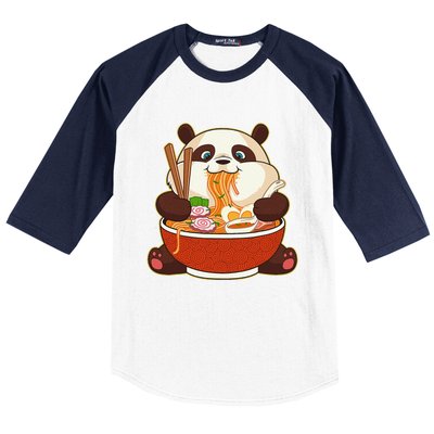 Kawaii Cute Anime Panda Otaku Japanese Ra Noodles Gift Baseball Sleeve Shirt